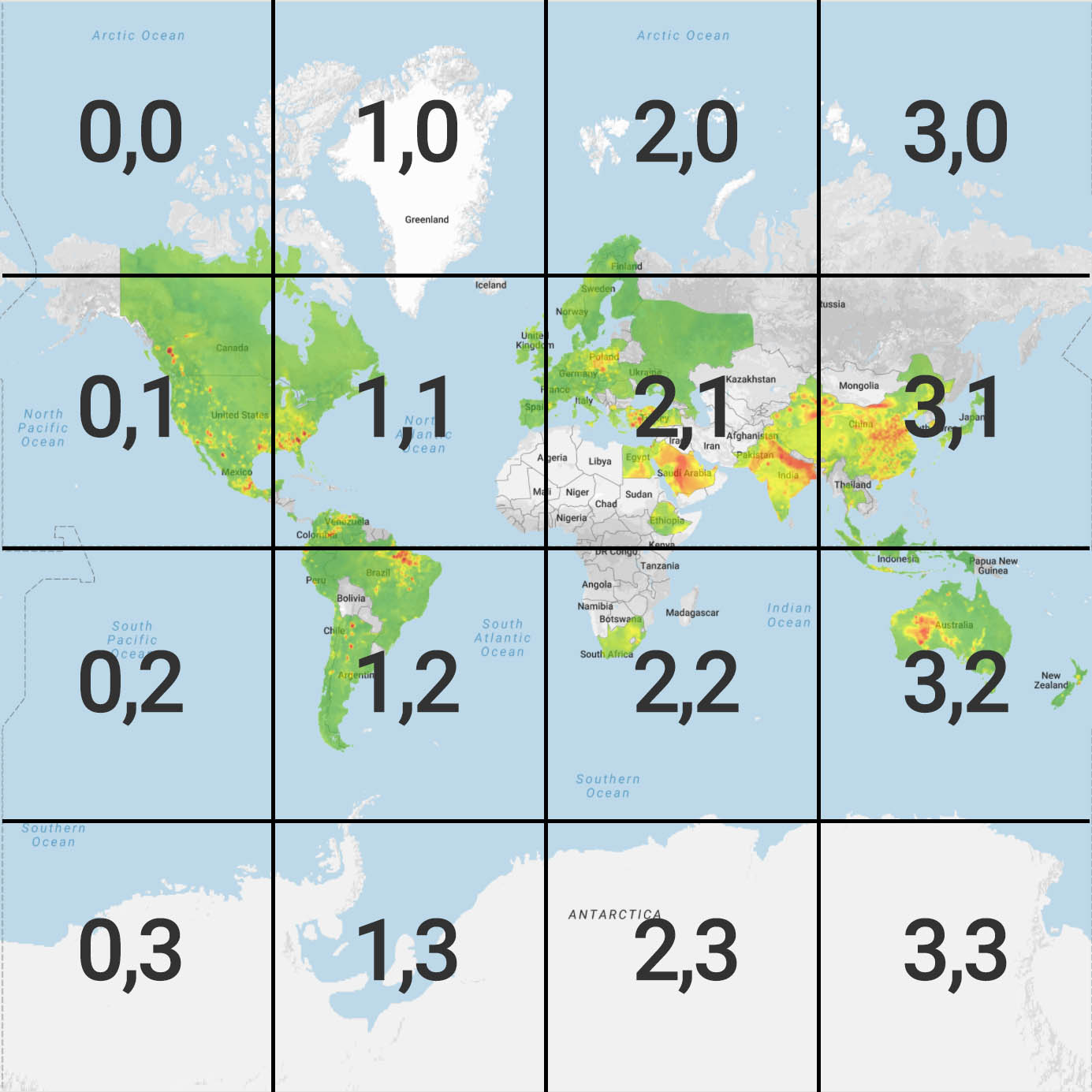 World Map Tile Table